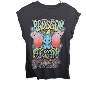 Disney Dumbo the Elephant T-Shirt Women's Small Gray Short Sleeve Top